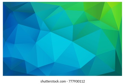 Light Blue, Green vector polygonal illustration, which consist of triangles. Triangular design for your business. Creative geometric background in Origami style with gradient