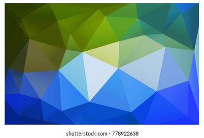 Light Blue, Green vector polygonal illustration, which consist of triangles. Triangular pattern for your business design. Geometric background in Origami style with gradient. 