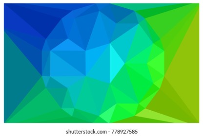 Light Blue, Green vector polygonal illustration, which consist of triangles with a gemstone in center. Triangular design of a huge diamond for your business. Creative geometric background of gems.