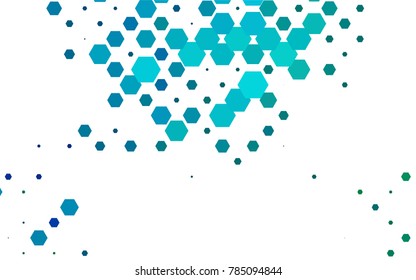 Light Blue, Green vector polygonal illustration, which consist of hexagons. Hexagonal pattern for your business design. Geometric background in Origami style with gradient. 