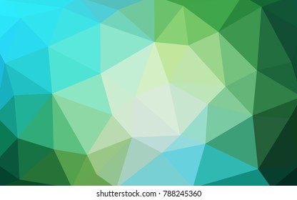 Light Blue, Green vector polygonal illustration, which consist of triangles. Triangular pattern for your business design. Geometric background in Origami style with gradient. 