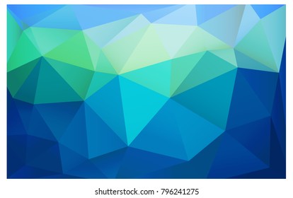 Light Blue, Green vector polygonal illustration, which consist of triangles. Triangular pattern for your business design. Geometric background in Origami style with gradient. 