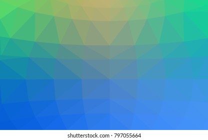 Light Blue, Green vector polygonal illustration, which consist of triangles. Triangular pattern for your business design. Geometric background in Origami style with gradient. 