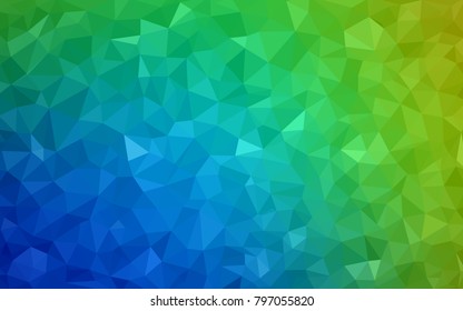 Light Blue, Green vector polygonal illustration, which consist of triangles. Triangular design for your business. Creative geometric background in Origami style with gradient