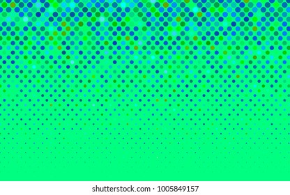 Light Blue, Green vector red pattern of geometric circles, shapes. Colorful mosaic banner. Geometric background with colored disks.