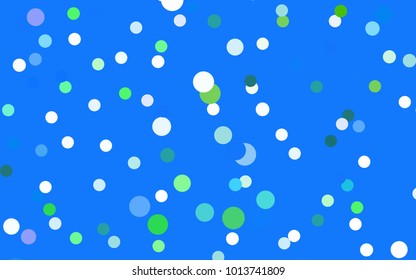 Light Blue, Green vector red pattern of geometric circles, shapes. Colorful mosaic banner. Geometric background with colored disks.