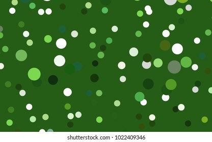 Light Blue, Green vector red banner with set of circles, dots. Donuts Background. Creative Design Template. Technological halftone illustration.