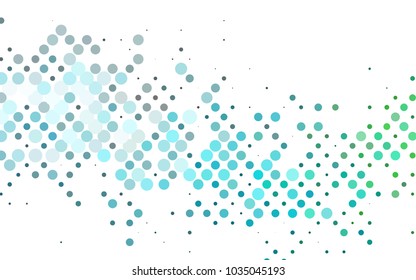 Light Blue, Green vector red pattern of geometric circles, shapes. Colorful mosaic banner. Geometric background with colored disks.