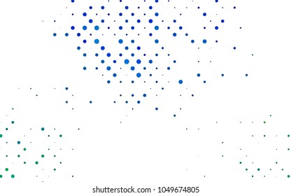 Light Blue, Green vector red pattern of geometric circles, shapes. Colorful mosaic banner. Geometric background with colored disks.