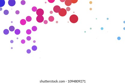 Light Blue, Green vector red banner with set of circles, dots. Donuts Background. Creative Design Template. Technological halftone illustration.