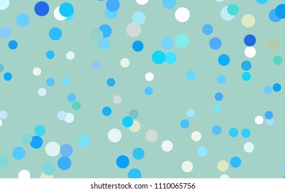 Light Blue, Green vector red banner with set of circles, dots. Donuts Background. Creative Design Template. Technological halftone illustration.