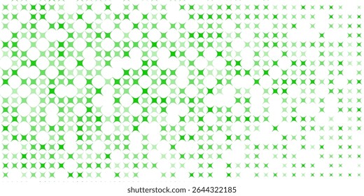 Azul-claro, bandeira vermelha vetorial verde com conjunto de círculos, pontos. Fundo de rosquinhas. Modelo do Creative Design. Ilustração de meio-tom tecnológico.