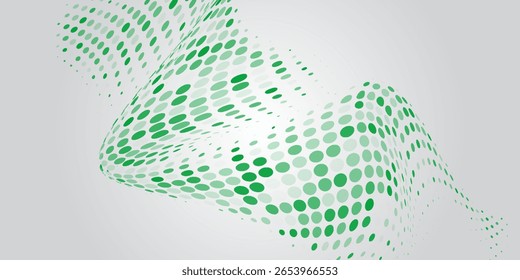 Azul claro, Anuncio rojo de Vector verde con conjunto de círculos, puntos. Donuts de fondo. Plantilla de Diseño Creativo. Ilustración de semitono tecnológico.