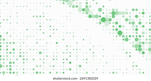 Azul claro, Anuncio rojo de Vector verde con conjunto de círculos, puntos. Donuts de fondo. Plantilla de Diseño Creativo. Ilustración de semitono tecnológico.