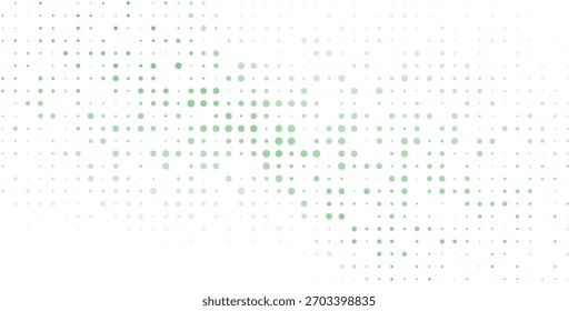 Anuncio rojo de Vector azul claro y verde con un conjunto de círculos, puntos. fondo de donas. Plantilla de diseño creativo. ilustración de semitono tecnológico. eps.10.