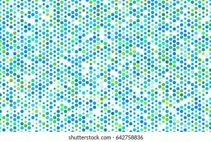 Light Blue, Green vector red pattern of geometric circles, shapes. Colorful mosaic banner. Geometric background with colored disks.