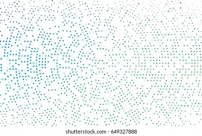 Light Blue, Green vector red banner with set of circles, dots. Donuts Background. Creative Design Template. Technological halftone illustration.