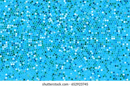 Light Blue, Green vector red banner with set of circles, dots. Donuts Background. Creative Design Template. Technological halftone illustration.