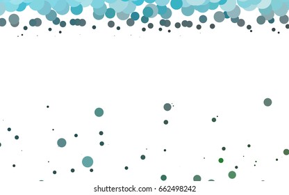 Light Blue, Green vector red banner with set of circles, dots. Donuts Background. Creative Design Template. Technological halftone illustration.