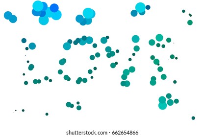 Light Blue, Green vector red banner with set of circles, dots. Donuts Background. Creative Design Template. Technological halftone illustration.