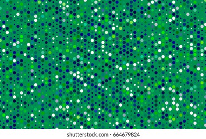Light Blue, Green vector red banner with set of circles, dots. Donuts Background. Creative Design Template. Technological halftone illustration.