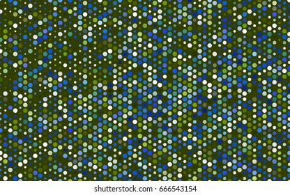 Light Blue, Green vector red pattern of geometric circles, shapes. Colorful mosaic banner. Geometric background with colored disks.