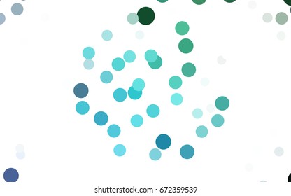 Light Blue, Green vector red banner with set of circles, dots. Donuts Background. Creative Design Template. Technological halftone illustration.