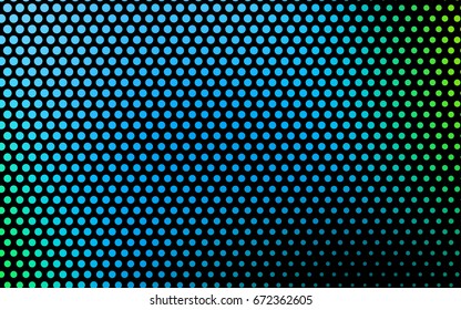 Light Blue, Green vector red banner with set of circles, dots. Donuts Background. Creative Design Template. Technological halftone illustration.