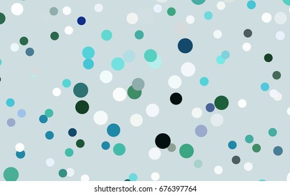 Light Blue, Green vector red banner with set of circles, dots. Donuts Background. Creative Design Template. Technological halftone illustration.