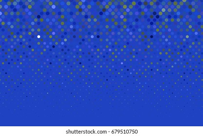 Light Blue, Green vector red banner with set of circles, dots. Donuts Background. Creative Design Template. Technological halftone illustration.