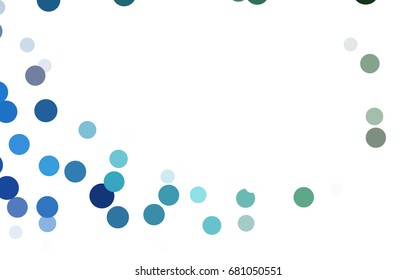 Light Blue, Green vector red pattern of geometric circles, shapes. Colorful mosaic banner. Geometric background with colored disks.