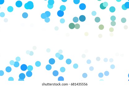 Light Blue, Green vector red banner with set of circles, dots. Donuts Background. Creative Design Template. Technological halftone illustration.