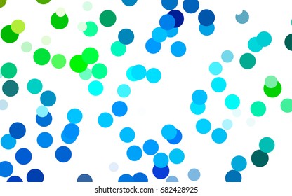 Light Blue, Green vector red pattern of geometric circles, shapes. Colorful mosaic banner. Geometric background with colored disks.
