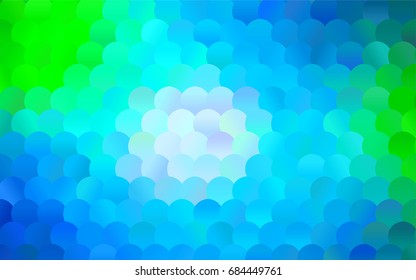Light Blue, Green vector red banner with set of circles, dots. Donuts Background. Creative Design Template. Technological halftone illustration.