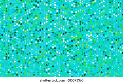 Light Blue, Green vector red banner with set of circles, dots. Donuts Background. Creative Design Template. Technological halftone illustration.