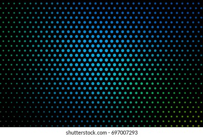 Light Blue, Green vector red pattern of geometric circles, shapes. Colorful mosaic banner. Geometric background with colored disks.
