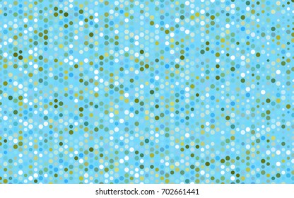 Light Blue, Green vector red banner with set of circles, dots. Donuts Background. Creative Design Template. Technological halftone illustration.