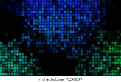 Light Blue, Green vector red pattern of geometric circles, shapes. Colorful mosaic banner. Geometric background with colored disks.