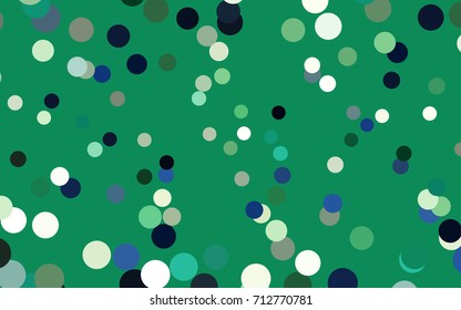 Light Blue, Green vector red banner with set of circles, dots. Donuts Background. Creative Design Template. Technological halftone illustration.