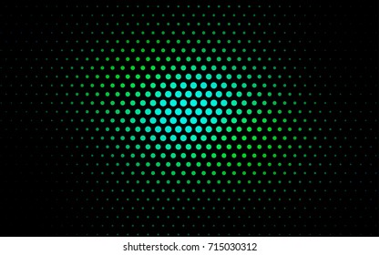 Light Blue, Green vector red banner with set of circles, dots. Donuts Background. Creative Design Template. Technological halftone illustration.