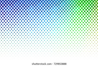 Light Blue, Green vector red pattern of geometric circles, shapes. Colorful mosaic banner. Geometric background with colored disks.