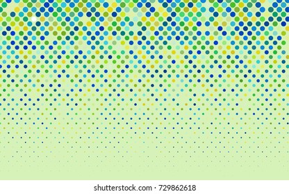 Light Blue, Green vector red pattern of geometric circles, shapes. Colorful mosaic banner. Geometric background with colored disks.