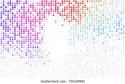 Light Blue, Green vector red banner with set of circles, dots. Donuts Background. Creative Design Template. Technological halftone illustration.