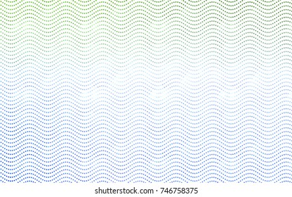 Light Blue, Green vector red banner with set of circles, dots. Donuts Background. Creative Design Template. Technological halftone illustration.