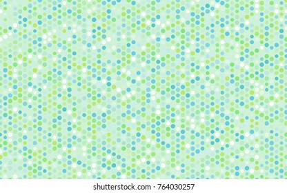 Light Blue, Green vector red banner with set of circles, dots. Donuts Background. Creative Design Template. Technological halftone illustration.
