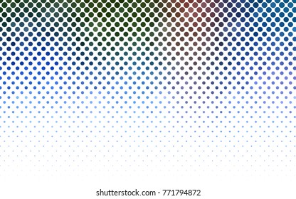 Light Blue, Green vector red pattern of geometric circles, shapes. Colorful mosaic banner. Geometric background with colored disks.