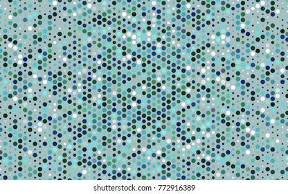 Light Blue, Green vector red banner with set of circles, dots. Donuts Background. Creative Design Template. Technological halftone illustration.