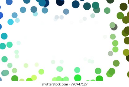 Light Blue, Green vector red pattern of geometric circles, shapes. Colorful mosaic banner. Geometric background with colored disks.