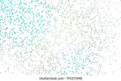 Light Blue, Green vector red banner with set of circles, dots. Donuts Background. Creative Design Template. Technological halftone illustration.