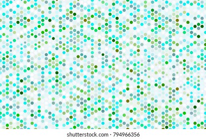 Light Blue, Green vector red pattern of geometric circles, shapes. Colorful mosaic banner. Geometric background with colored disks.